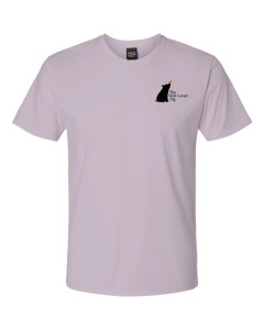 Vintage-inspired crewneck t-shirt in iced mocha screenprinted with The Well Loved Pig logo.